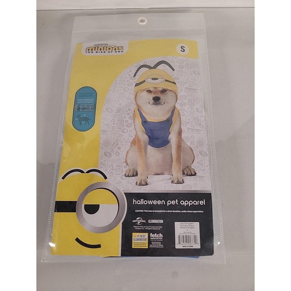 Minion Despicable Me Fancy‎ Dress Up Halloween Pet Dog Cat Costume Small